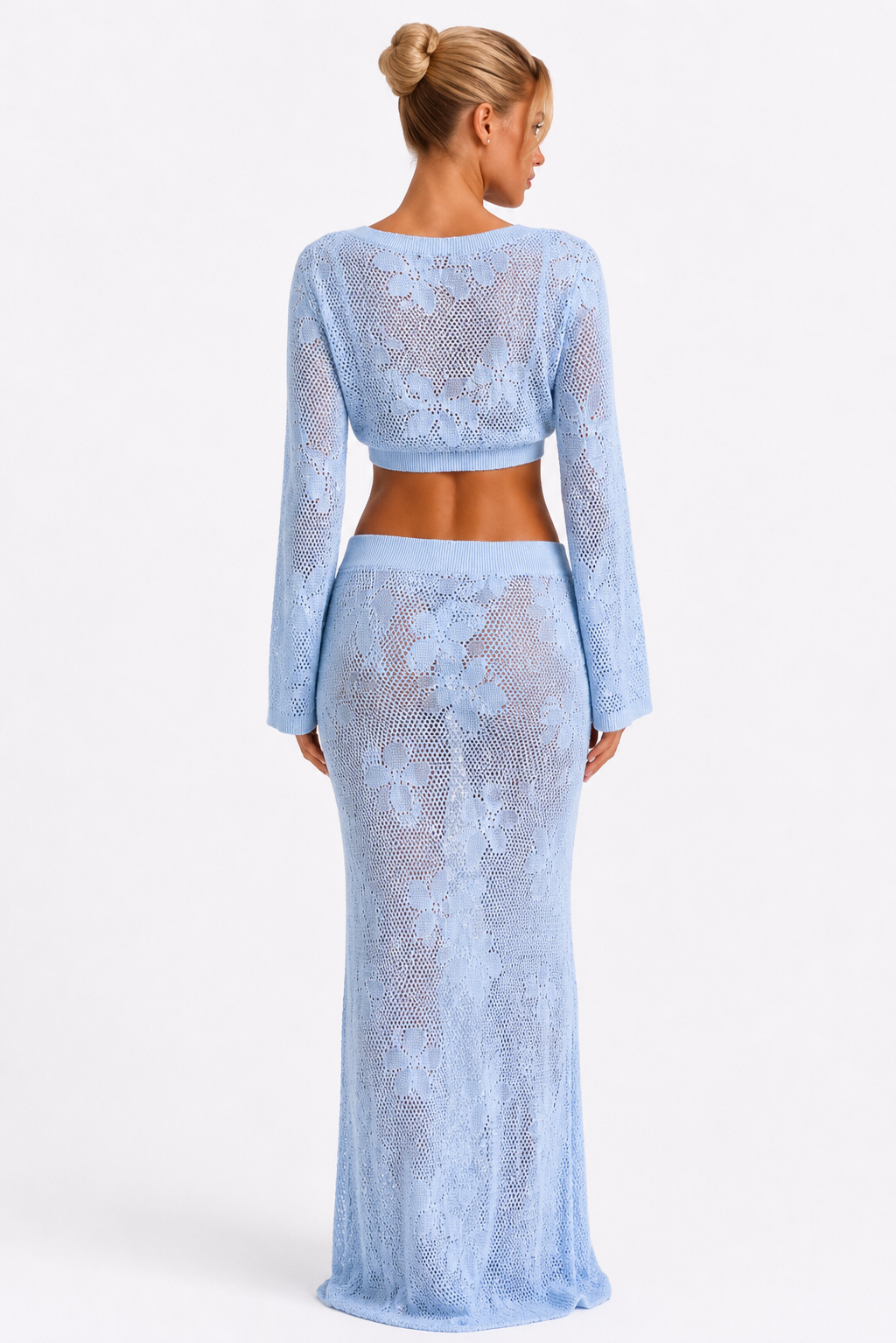 Verona Reversible Crop-Top Crochet Skirt Set