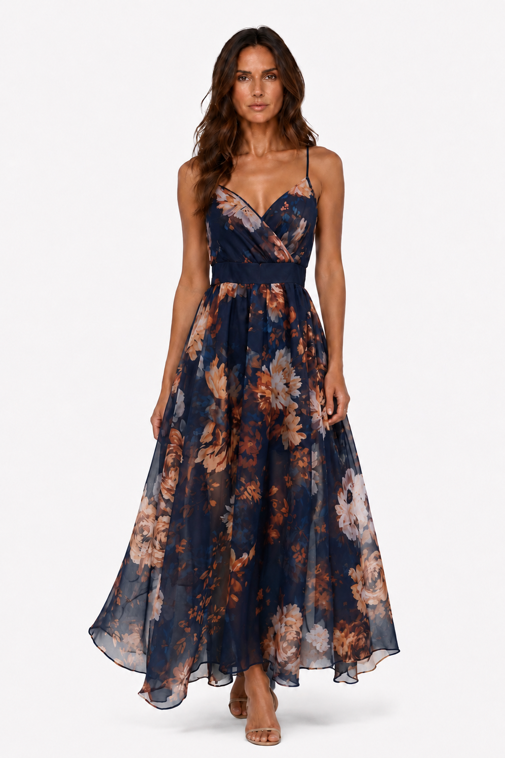 Ischia Floral Chiffon Maxi Dress