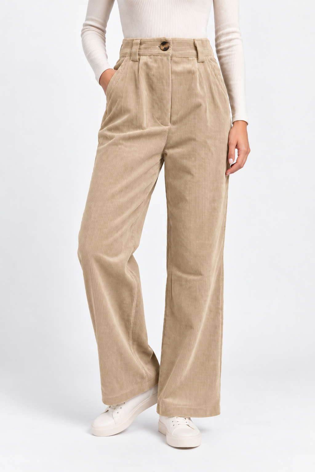Harper Corduroy Wide-Leg Trousers