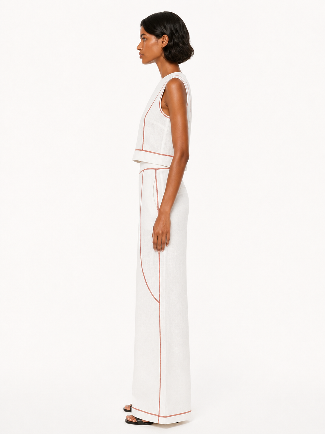 Alice Contrast-Stitched Pants Set