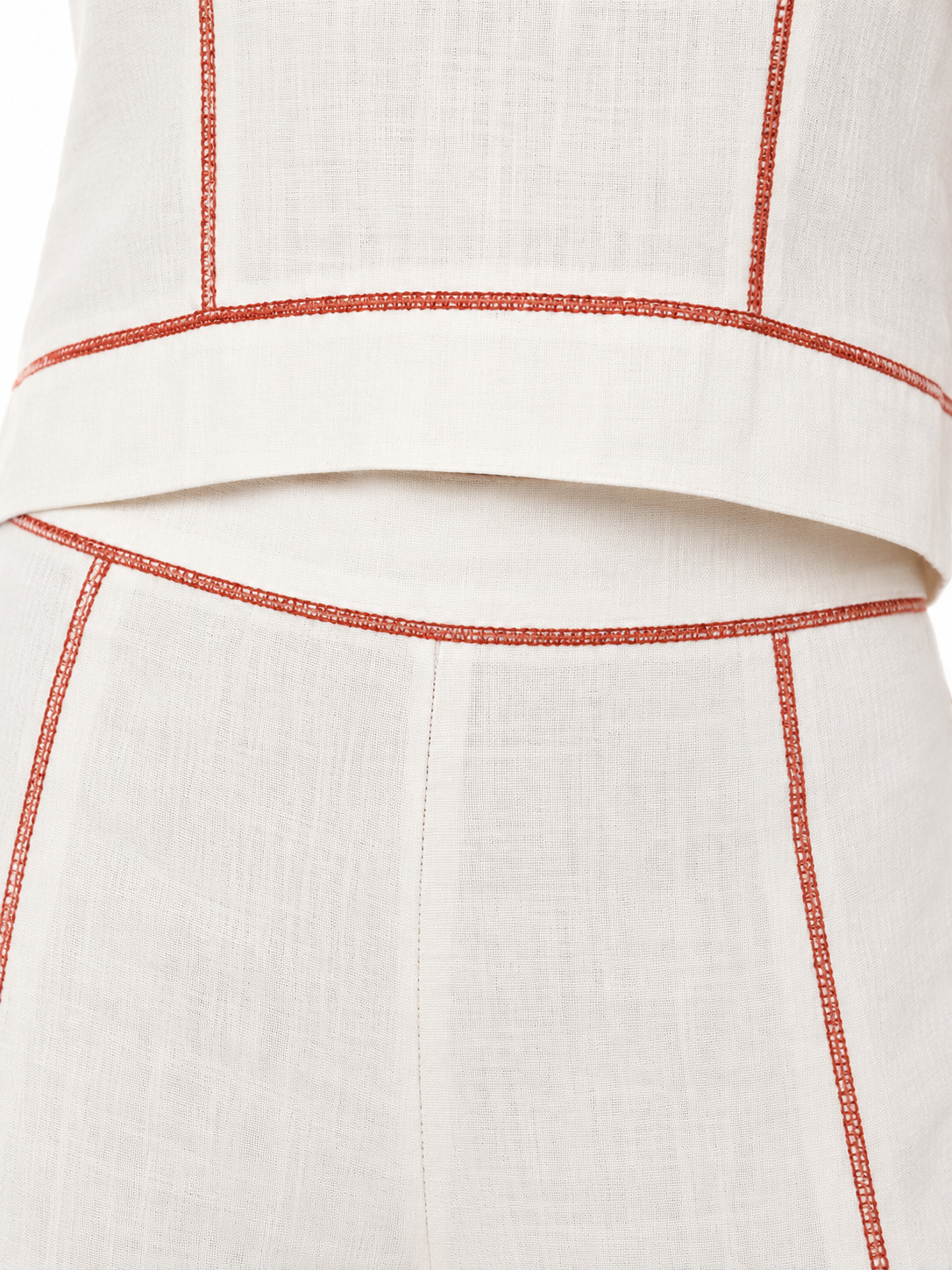 Alice Contrast-Stitched Pants Set
