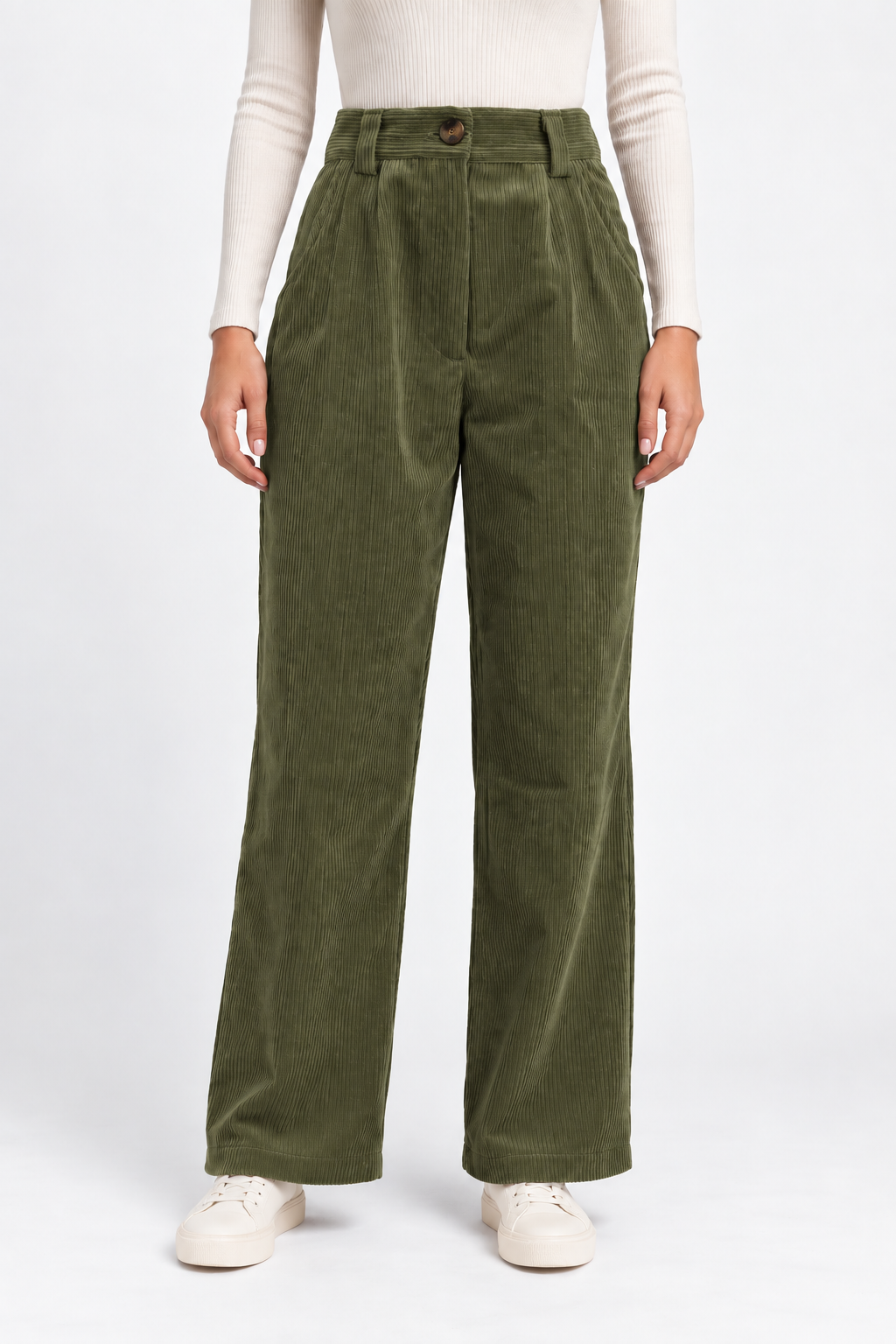 Harper Corduroy Wide-Leg Trousers