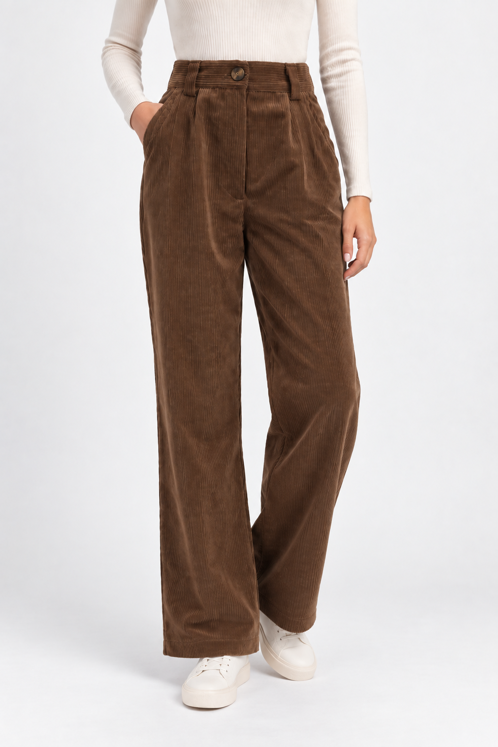 Harper Corduroy Wide-Leg Trousers