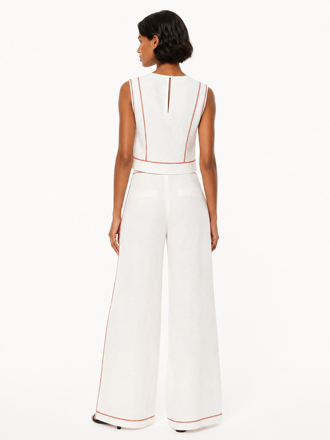 Alice Contrast-Stitched Pants Set