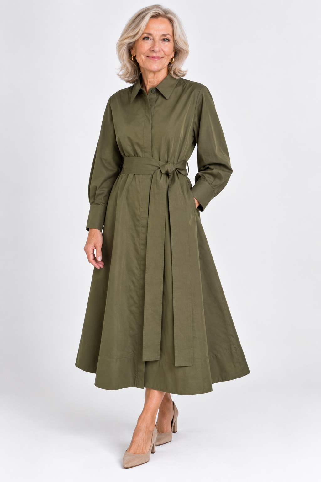Camden Belted Shirt Maxi Dress