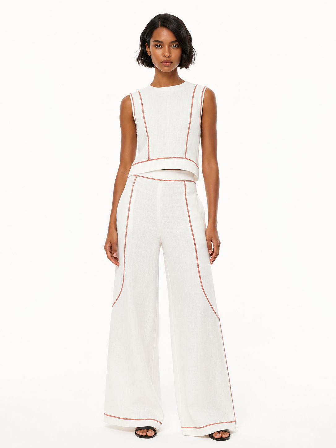 Alice Contrast-Stitched Pants Set