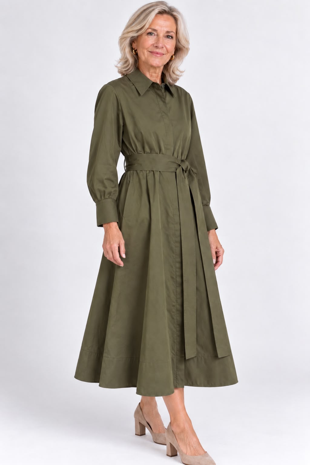 Camden Belted Shirt Maxi Dress