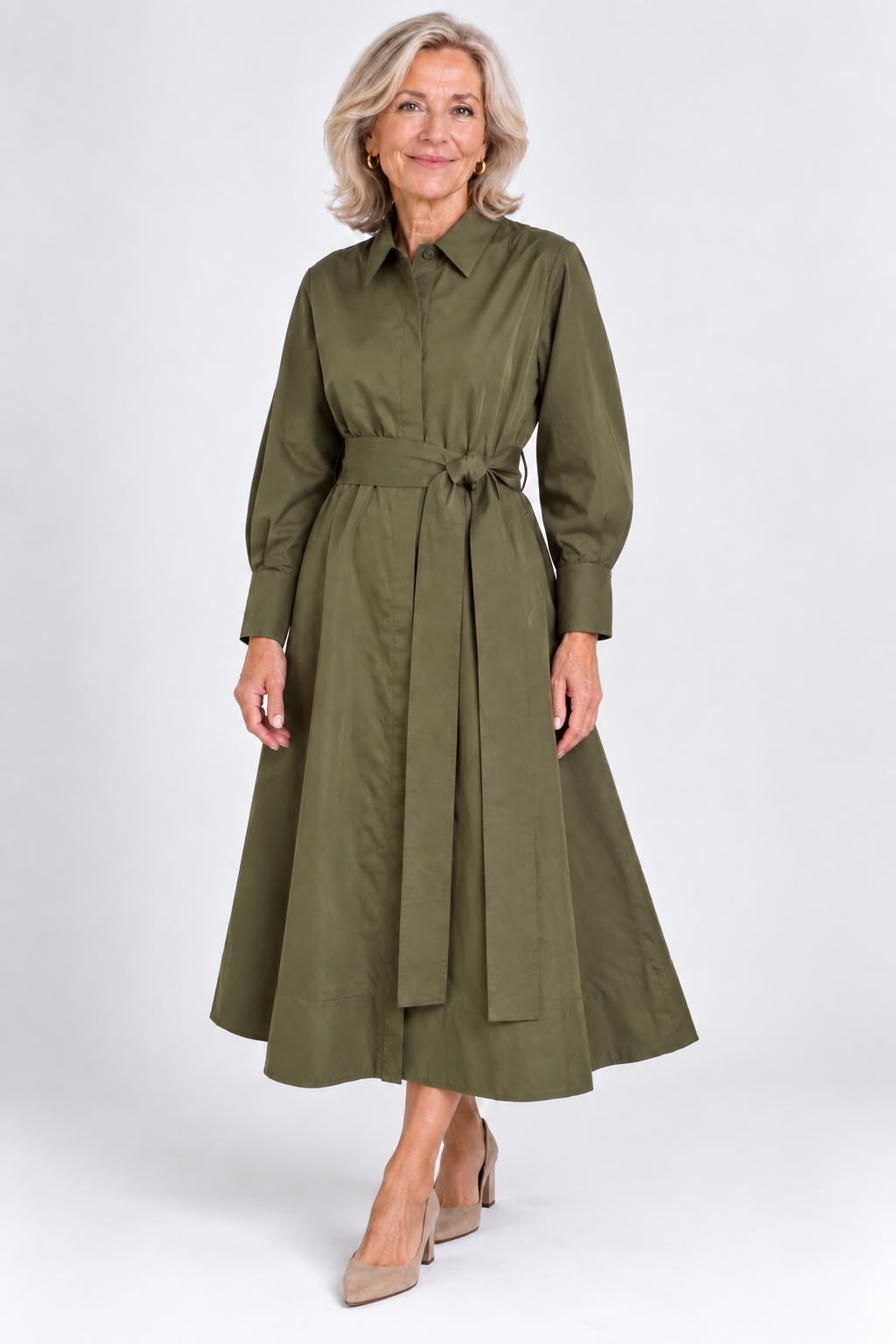 Camden Belted Shirt Maxi Dress